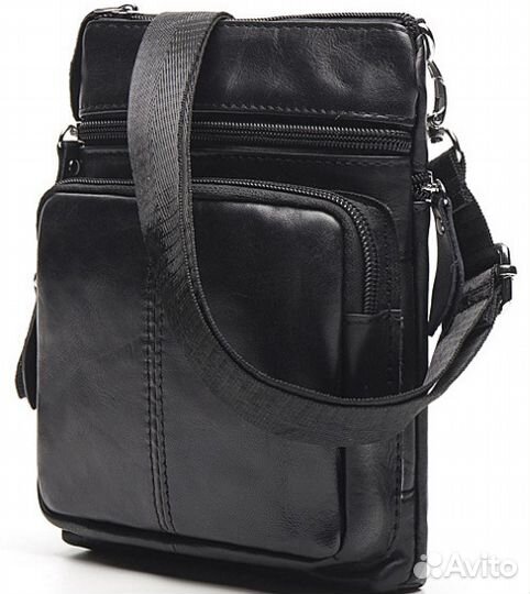 Мужская сумка на плечо из натуральной кожи новая