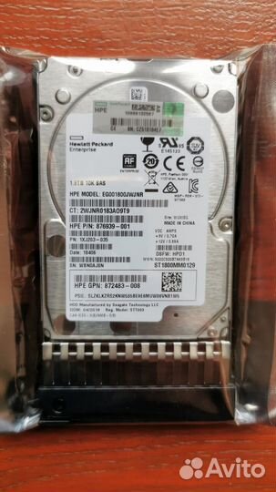 Жесткий диск HPE 1.8tb 10k sas 12g 2.5