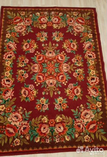 Ковер шерстяной СССР, 137/200, винтаж