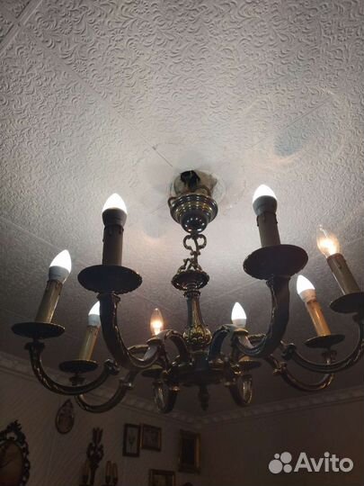 Люстра бронза антиквариат
