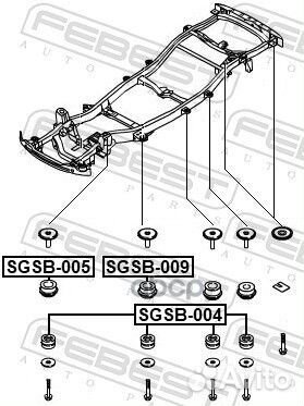 Подушка рамы ssang yong rexton 2001-2013 sgsb-0