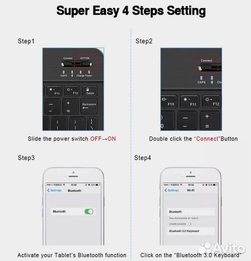 Bluetooth-клавиатура для Windows Android iPad