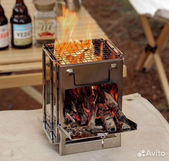 Складная печь-гриль щепочница
