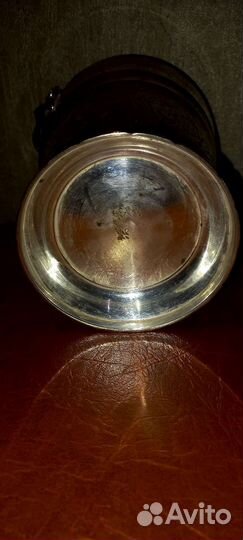 Винтаж: Антикварное ведерко для льда с щипцами