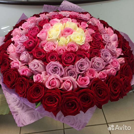 Розы 21шт 31шт 51шт 101шт цветы круглосуточно