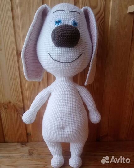 Игрушка собака вязаная