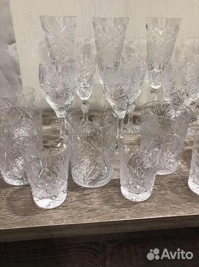 Фужеры, рюмки хрустальные