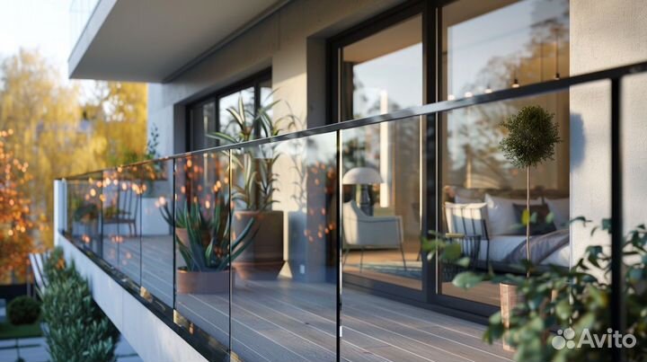 Лестничные перила из стекла