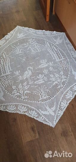 Винтажная скатерть в филейной технике