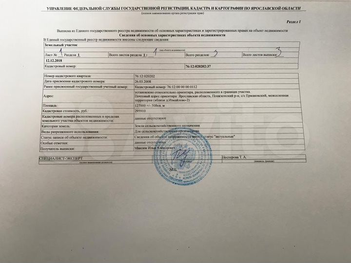 Участок 12,7 га (СНТ, ДНП)