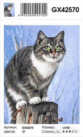 Картина по номерам, Кот