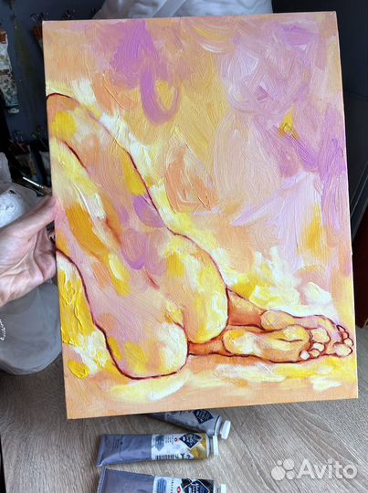 Картина маслом на холсте Ню, обнаженная 40/30 см