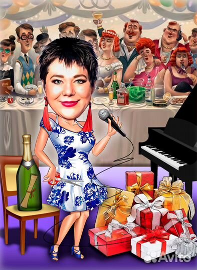 Портрет по фото на холсте в подарок