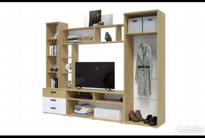 Стенка в гостиную крокус черный глянец