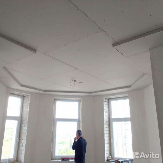 Монтаж гипсокартона (Потолок, стена, фрезеровка)