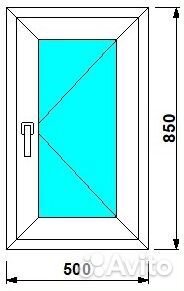Окно 500*850мм