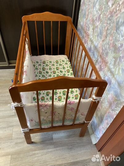 Детская кровать с маятником+бортики