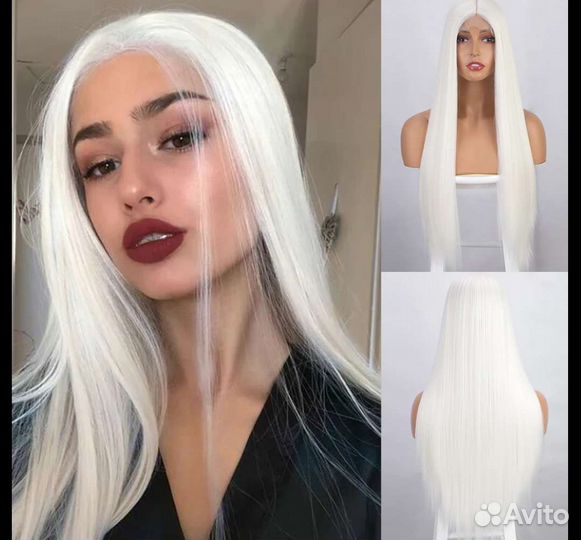 Парик блонд белый прямой на сетке новый косплей