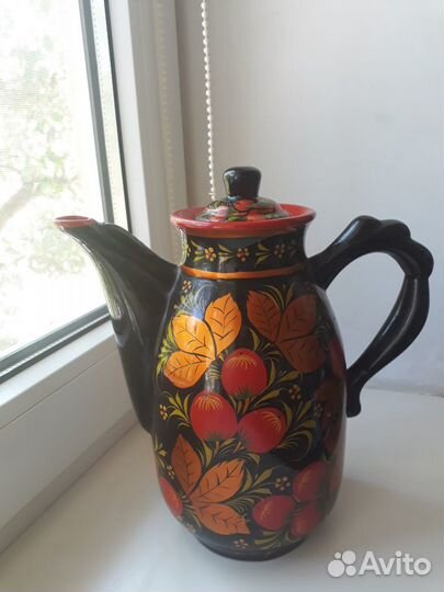 Кофейник. Керамика. Хохлома. СССР