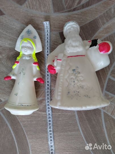 Дед мороз и снегурочка СССР пластик