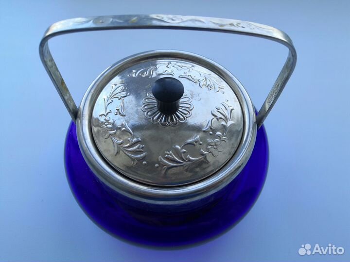 Сахарница цветное стекло СССР