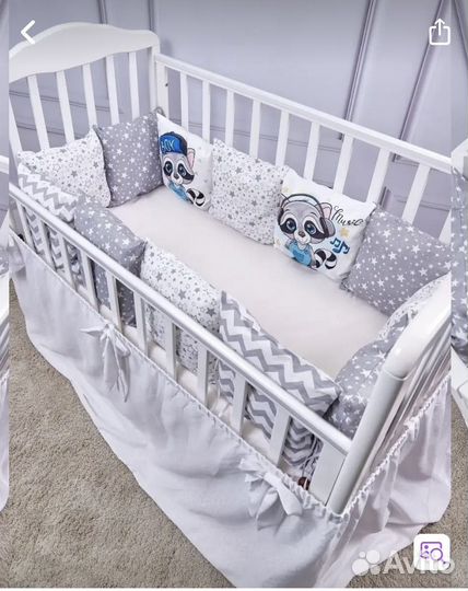 Бортики в кроватку новые, для мальчика