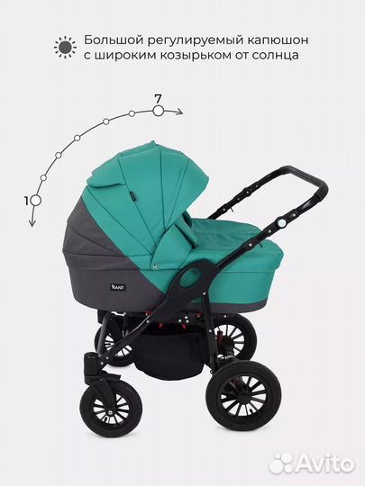 Коляска для двойни Rant Siena Duo Зеленый 2 в 1