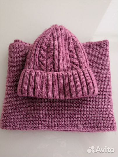 Шапка зимняя для девочки +снуд