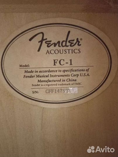 Акустическая гитара fender FC-1
