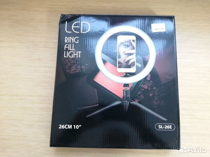 Лампа кольцевая SL-26E с держателем