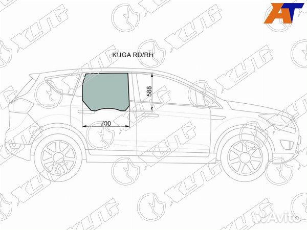 Стекло боковое опускное ford kuga, ford kuga 08-12