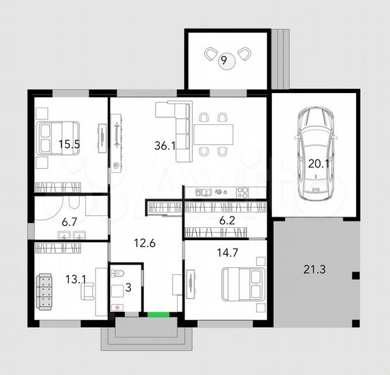 Дом 140 м² на участке 8 сот.