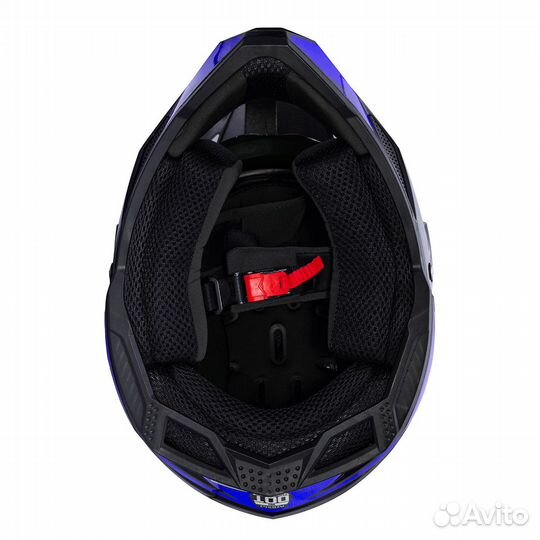 Шлем kioshi Fighter 802 мотард с очками (Синий)