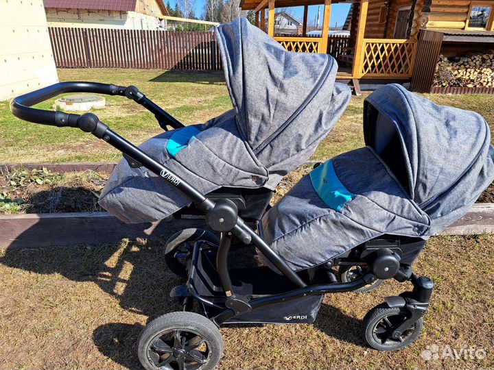 Коляска для двойни или погодок verdi for 2. 2 в 1