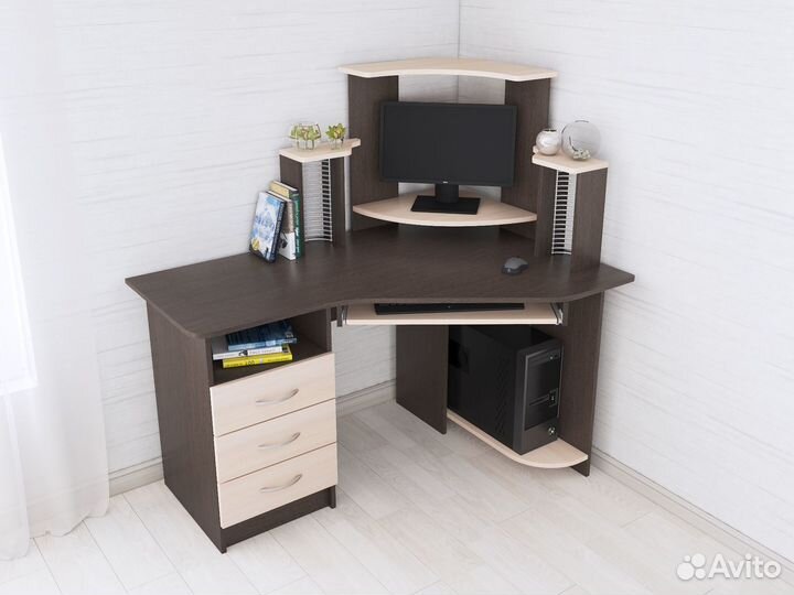 Стол компьютерный Грета-7 тэкс венге/дуб молочный