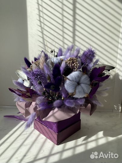 Букет из сухоцветов в коробочке