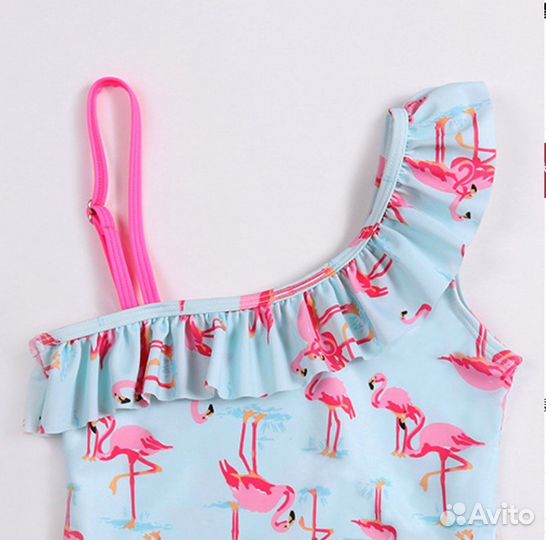 Новый детский слитный розовый купальник на девочку