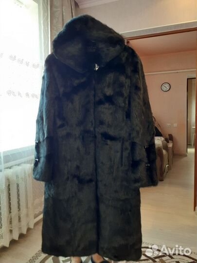 Шуба норковая с капюшоном