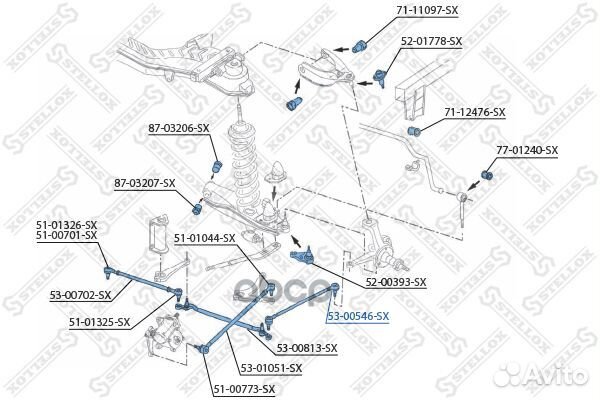 53-00546-SX тяга рулевая с наконечником правая