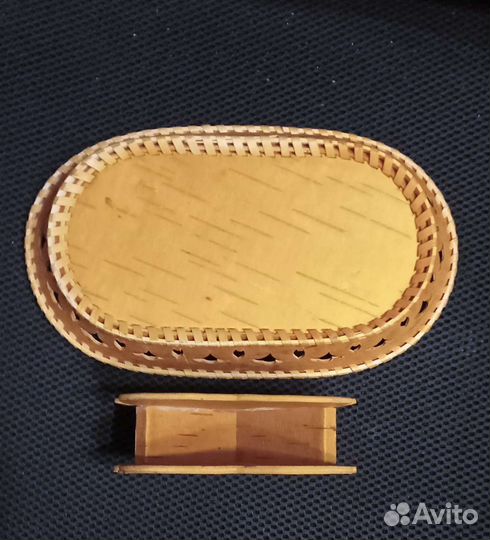 Хлебница и салфетница из бересты