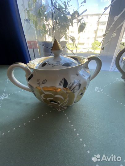 Чайный сервиз из фарфора Золотая роза, Вербилки