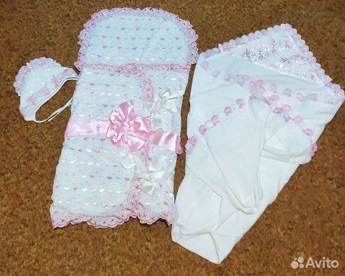 Летний конверт на выписку для девочки