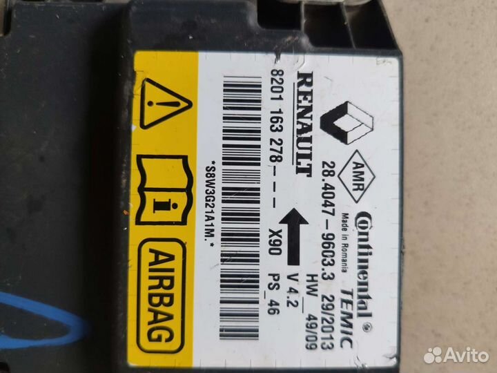 Блок управления AIR BAG Renault Sandero 09-14г.в