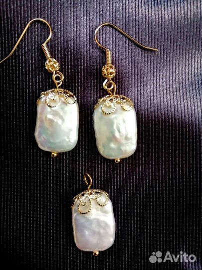 Комплект из натурального барочного жемчуга