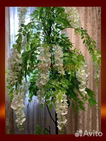 Искусственное растение Глициния белая
