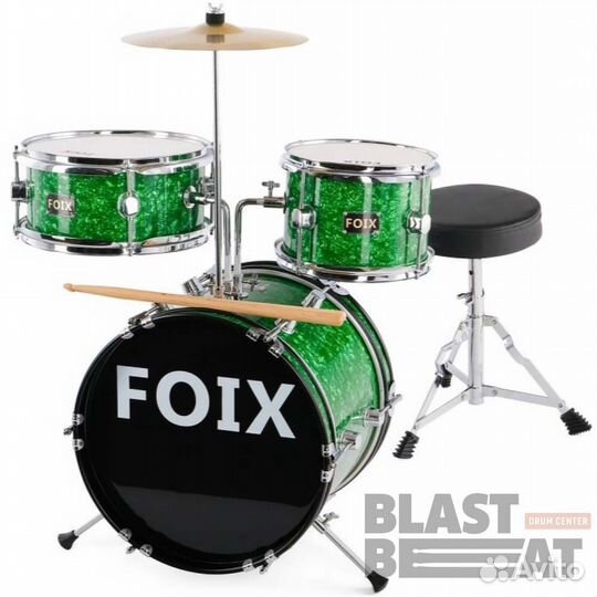 Детская ударная установка Foix Зеленая (CDF-1096GR