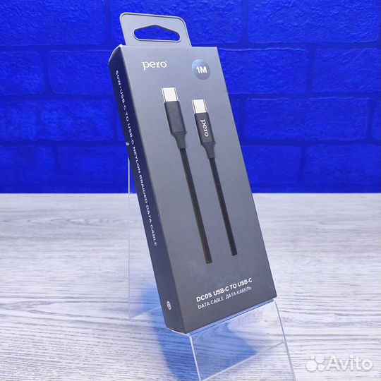 Кабель pero DC05 Type-C to Type-C 3А/60W/1м Black