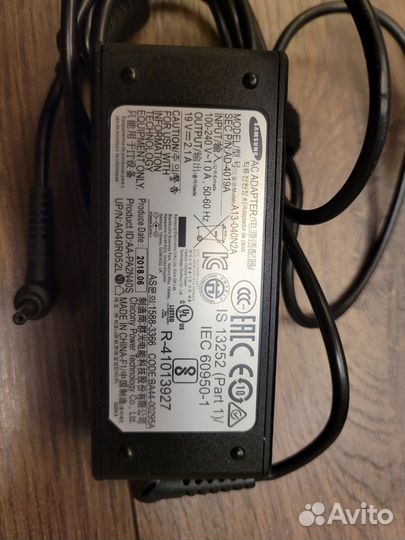 Зарядка для ноутбука Samsung 19V 2.1a 40w