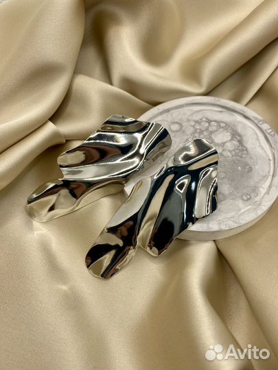 Серьги металлик