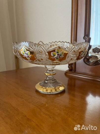 Хрустальная Ваза для фруктов на ножке